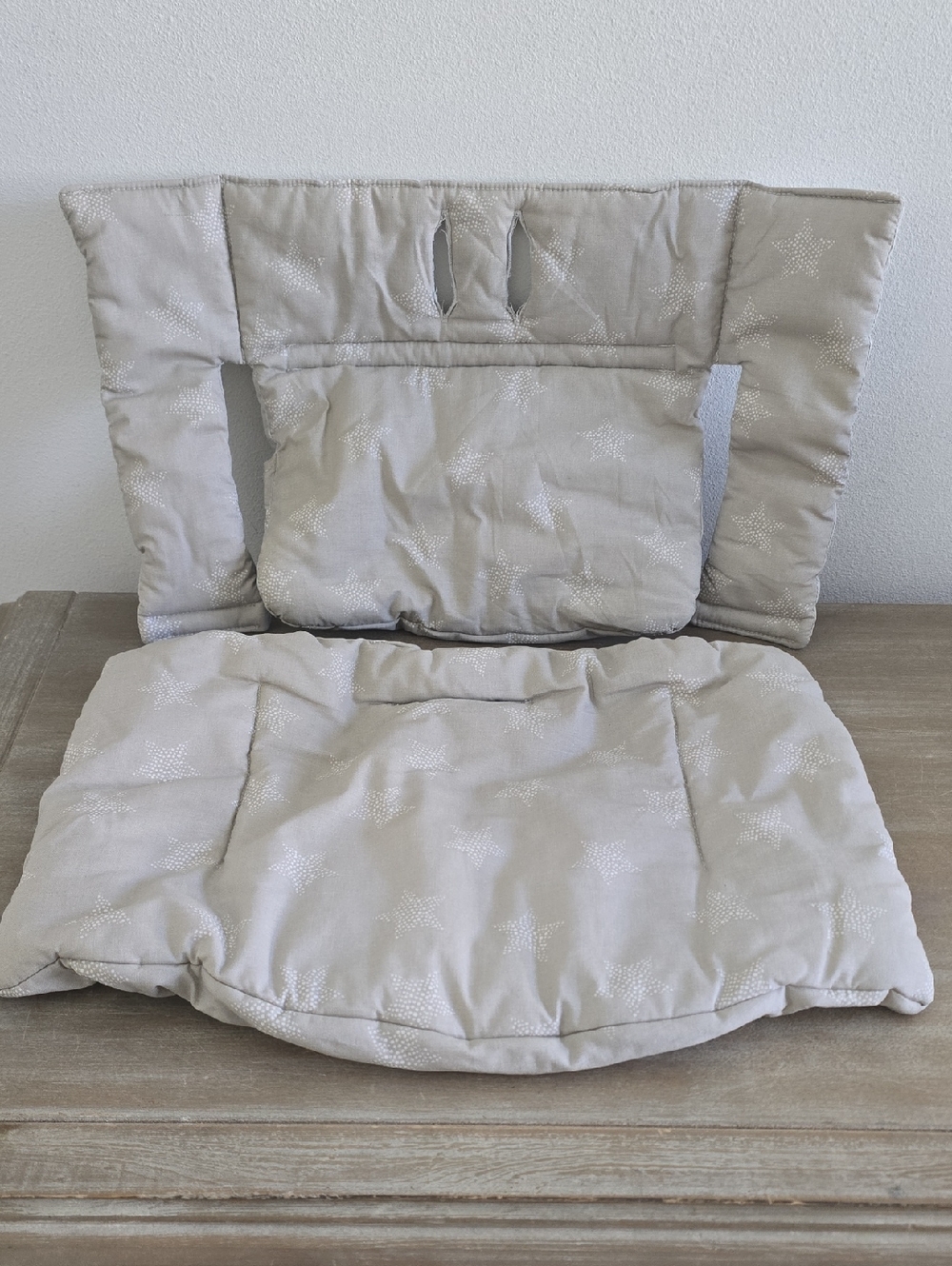 Stokke Tripp Trapp Classic Cushion Pad 2-Piece Set Grey Star Pattern
